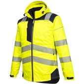 Portwest T400 PW3 Yellow/Black Padded Waterproof Hi Vis Winter Jacket 