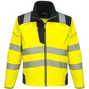 Portwest T402 Yellow PW3 Hi Vis Softshell Jacket | Safetec Direct