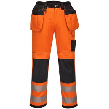 Portwest T501 PW3 Orange Polycotton Hi Vis Holster Work Trouser