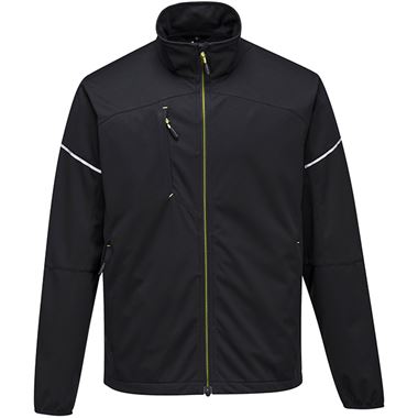 Portwest T620 PW3 Black Breathable Mesh Lined Flex Softshell Jacket (3L)