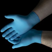 TraffiGlove TD02 Sustain Blue Powder Free Biodegradable Tri Polymer Disposable Gloves AQL1.5 (Box 100)