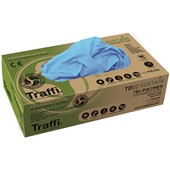 TraffiGlove TD02 Sustain Blue Powder Free Biodegradable Tri Polymer Disposable Gloves AQL1.5 (Box 100)