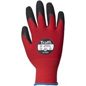 TraffiGlove TG1050 X-Dura Cut A Latex Palm Coated Red Gloves - 15g Cut Level 1