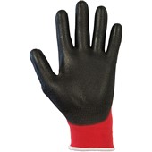 TraffiGlove TG1210 X-Dura Metric Cut A PU Palm Coated Red Gloves - 13g