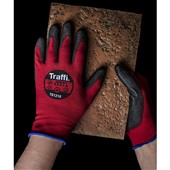 TraffiGlove TG1210 X-Dura Metric Cut A PU Palm Coated Red Gloves - 13g