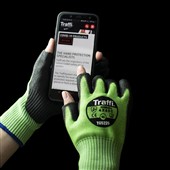 TraffiGlove TG5220 X-Dura 3-Digit Cut C PU Palm Coated Green Gloves - 10g