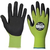 TraffiGlove TG5240 LXT MicroDex Eco Friendly Nitrile Palm Coated Green Gloves - Cut Resistant Level 5 (Cut C)