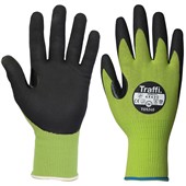 TraffiGlove TG5240 LXT MicroDex Cut C Eco Friendly Nitrile Palm Coated Green Gloves - 15g