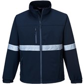 Portwest TK54 Navy Iona Reflective Breathable Fleece Lined Softshell Jacket (3L)