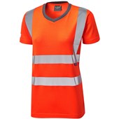 Leo Workwear Belstone Rail Orange EcoViz Comfort Women's Hi Vis T-Shirt