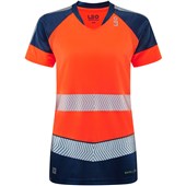 Leo Workwear Lorna Rail Orange EcoViz Performance Dual Colour Women's Hi Vis T-Shirt