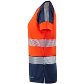 Leo Workwear Lorna Orange/Navy EcoViz Performance Dual Colour Women's Hi Vis T-Shirt
