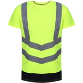 Regatta TRS194 Pro Yellow/Navy Two Tone Hi Vis T-Shirt