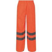 Regatta TRW498 Pro Orange Hi Vis Waterproof Breathable Packaway Trouser