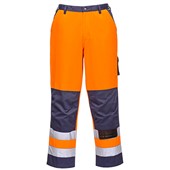 Portwest TX51 Orange/Navy Lyon Polycotton Two Tone Hi Vis Trousers