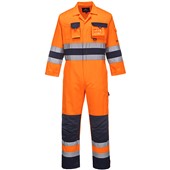 Portwest TX55 Orange/Navy Nantes Polycotton Hi Vis Overalls