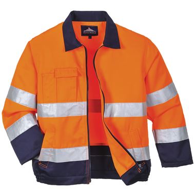 Portwest TX70 Madrid RIS Orange/Navy Hi Vis Poly-Cotton Jacket