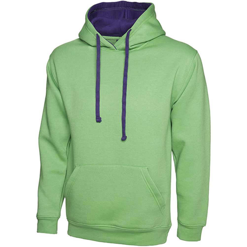 Uneek UC507 Contrast Hooded Sweatshirt | Safetec Direct