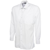 Uneek UC709 Mens Long Sleeve Poplin Shirt 120g White