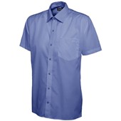 Uneek UC710 Mens Short Sleeve Poplin Shirt 120g Mid Blue