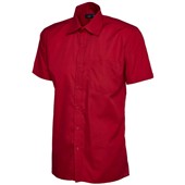 Uneek UC710 Mens Short Sleeve Poplin Shirt 120g Red