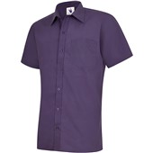 Uneek UC710 Mens Short Sleeve Poplin Shirt 120g Purple