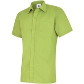 Uneek UC710 Mens Short Sleeve Poplin Shirt 120g Lime