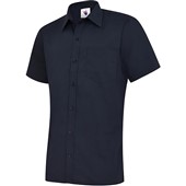 Uneek UC710 Mens Short Sleeve Poplin Shirt 120g Navy