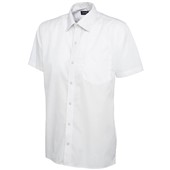 Uneek UC710 Mens Short Sleeve Poplin Shirt 120g White