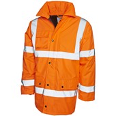 Uneek UC803 Orange Padded Waterproof Hi Vis Jacket