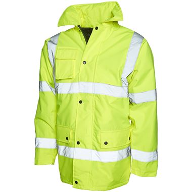 Uneek UC803 Yellow Padded Waterproof Hi Vis Jacket