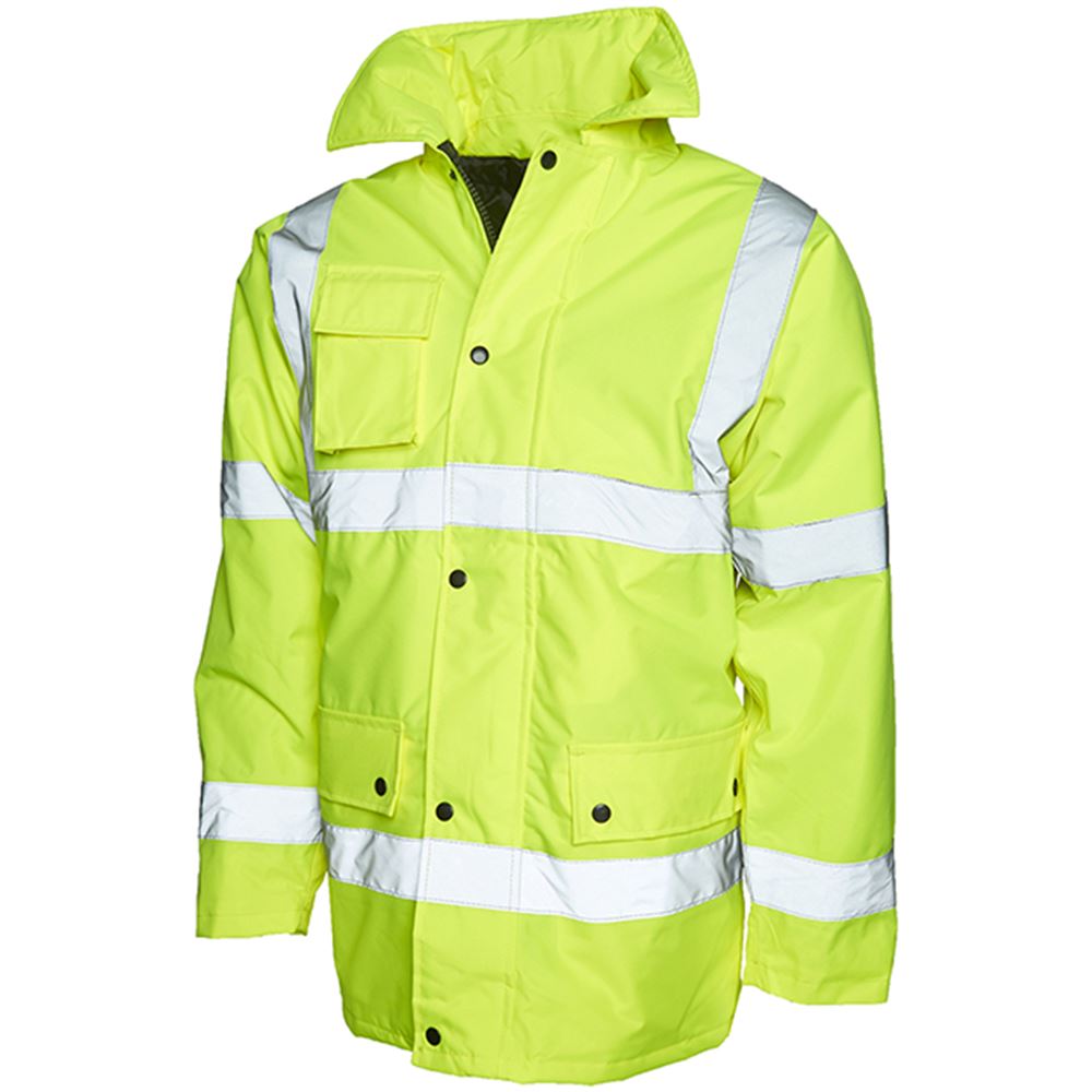 Uneek UC803 Yellow Padded Waterproof Hi Vis Jacket | Safetec