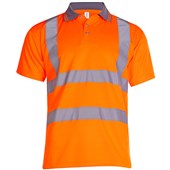 Uneek UC808O Rail Orange Hi Vis Short Sleeve Polo Shirt
