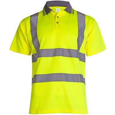 Uneek UC808Y Yellow Hi Vis Short Sleeve Polo Shirt