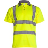 Uneek UC808Y Yellow Hi Vis Short Sleeve Polo Shirt