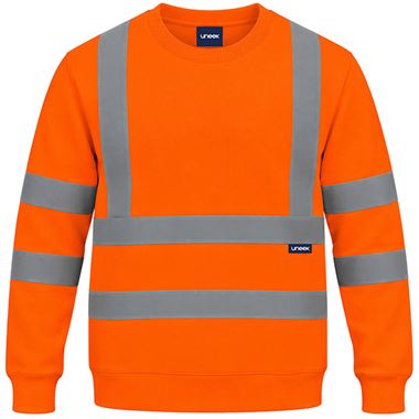 Uneek UC813O Rail Orange Hi Vis Crew Neck Sweatshirt