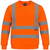 Uneek UC813O Rail Orange Hi Vis Crew Neck Sweatshirt