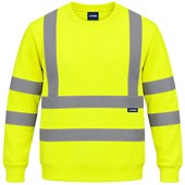 Uneek UC813Y Yellow Hi Vis Crew Neck Sweatshirt