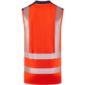 Leo Workwear Bradwell Rail Orange EcoViz Performance Sleeveless Hi Vis T-Shirt