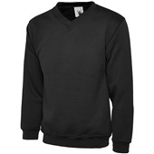Uneek UC204 Premium V Neck Sweatshirt 300g Black