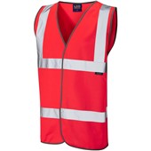 Leo Workwear Tarka Red EcoViz Hi Vis Vest