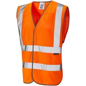 Leo Workwear Arlington Rail Orange EcoViz Mesh Hi Vis Vest