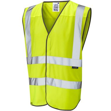 Leo Workwear Arlington Yellow EcoViz Mesh Hi Vis Vest