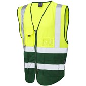 Leo Workwear Lynton W11 Zipped Two Tone Hi Vis Superior Waistcoat