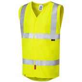 Leo Workwear Clifton Yellow EcoViz Limited Fire Spread & Anti Static Hi Vis Vest