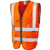 Leo Workwear Cobbaton Orange EcoViz Coolviz Superior Mesh Hi Vis Vest 