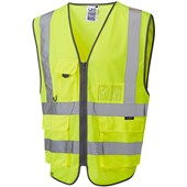 Leo Workwear Barnstaple Yellow EcoViz Superior 3-Part Quick Release Hi Vis Vest