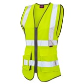 Leo Workwear Lynmouth Yellow Zipped Women's Superior Hi Vis Vest