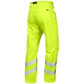 Leo Workwear Landcross Yellow EcoViz 4K Stretch Hi Vis Work Trouser