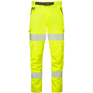 Leo Workwear Starcross Yellow EcoViz Stretch Women's Hi Vis Work Trouser